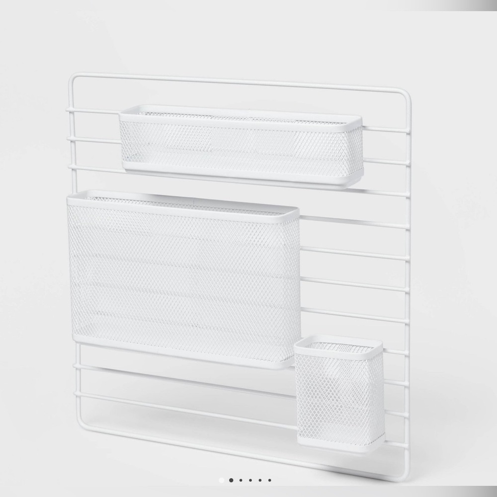 Mesh Wall Office Supply Organizer White - Brightroom™